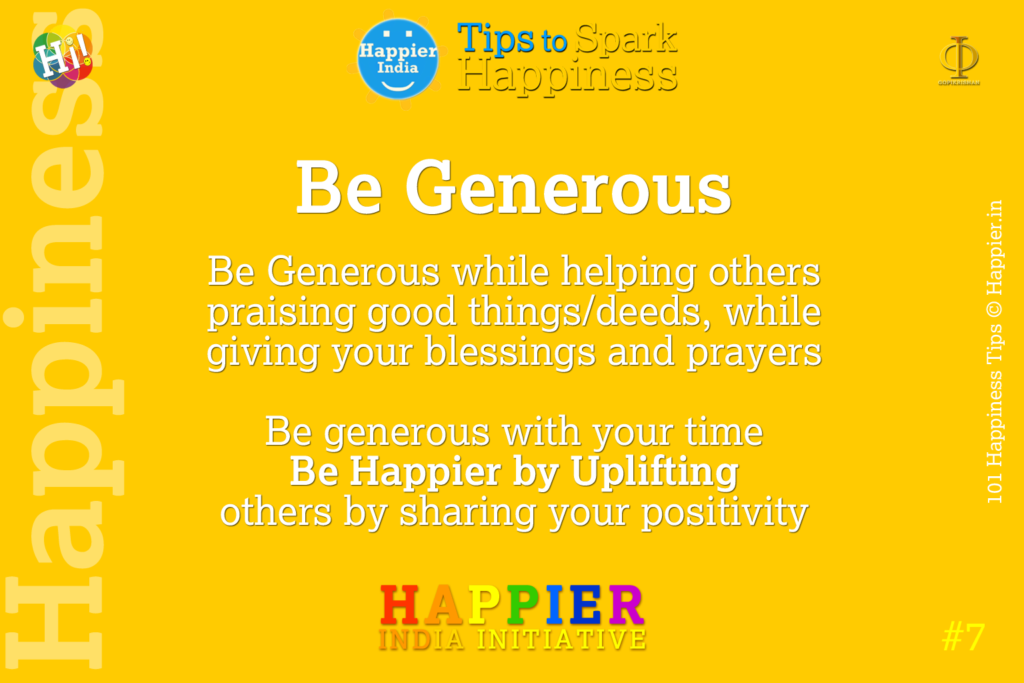 Be Generous | Happiness Tip#7 for Being Happier in Life & Work