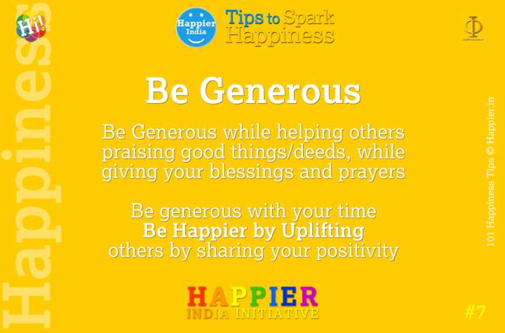Be Generous | Happiness Tip#7 for Being Happier in Life & Work