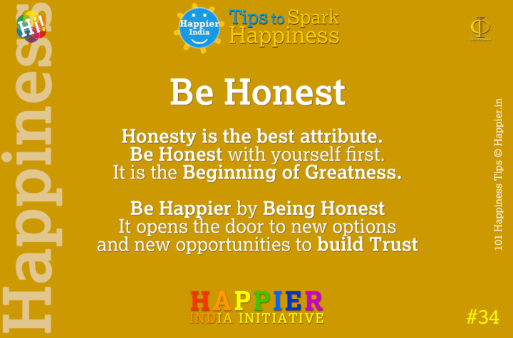 Be Honest | Happiness Tip#34 to Spark Permanent Happiness in Life and Work.