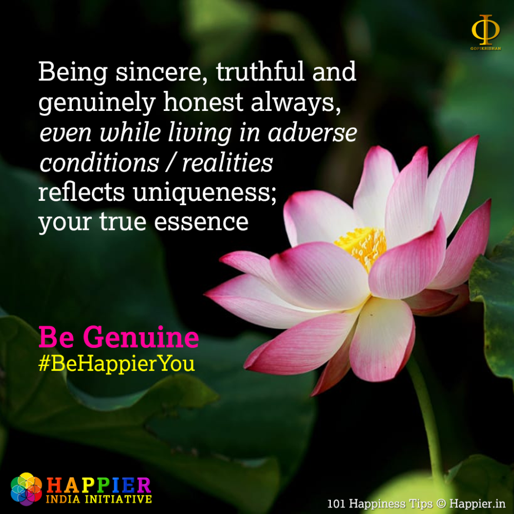 Be Genuine | Happiness Tip#59 to Spark Permanent Happiness in Life & Work.