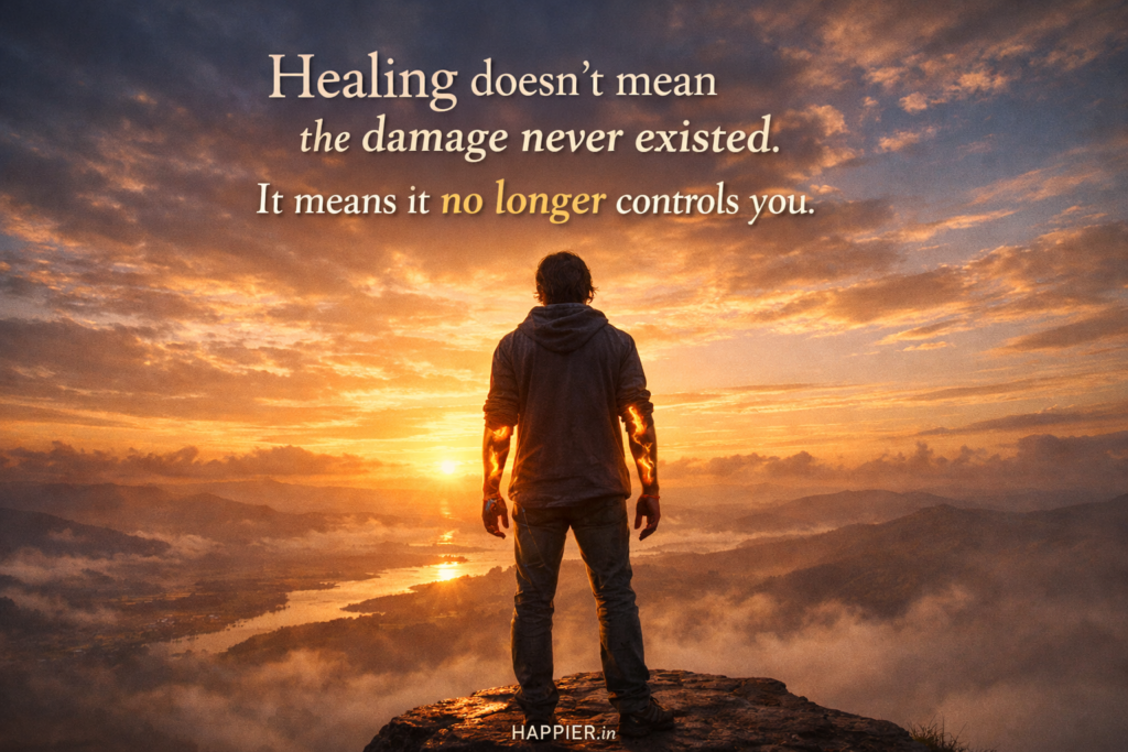 "Healing doesn't mean the damage never existed. It means it no longer controls you."